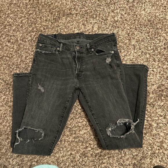 Abercrombie & Fitch Black Skinny Jeans Distressed Style - Picture 1 of 3